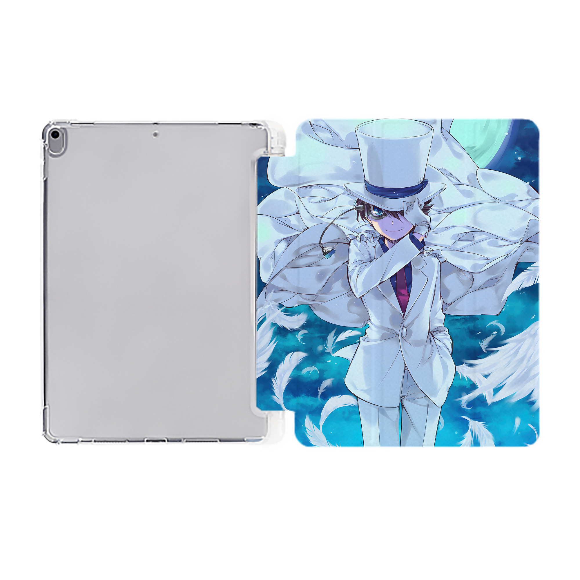 （画像用） 名探偵コナン Detective Conan IPad ケース ペン収納付き 三つ折りスタンド PUレザー×シリコン 対応機種9.5/10.5/10.9インチ